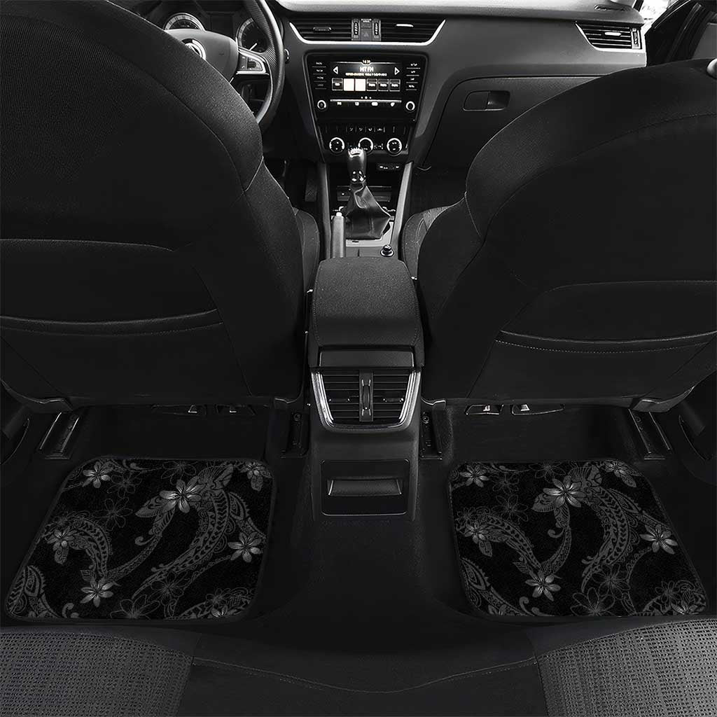 Hawaiian Honu And Surfboards Car Mats Silver Style LT05 Set 2pcs - Back Silver - Polynesian Pride