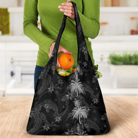 Hawaiian Honu And Surfboards Grocery Bag Silver Style LT05 - Polynesian Pride