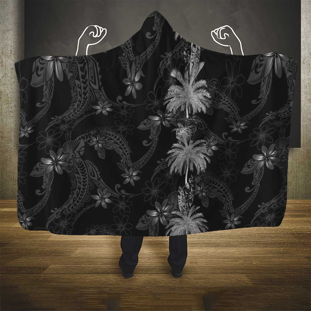 Hawaiian Honu And Surfboards Hooded Blanket Silver Style LT05 - Polynesian Pride