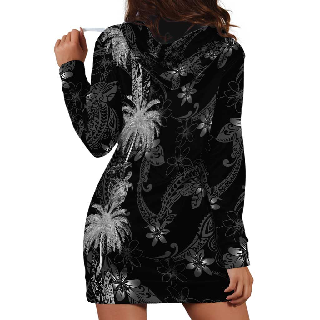 Hawaiian Honu And Surfboards Hoodie Dress Silver Style LT05 - Polynesian Pride