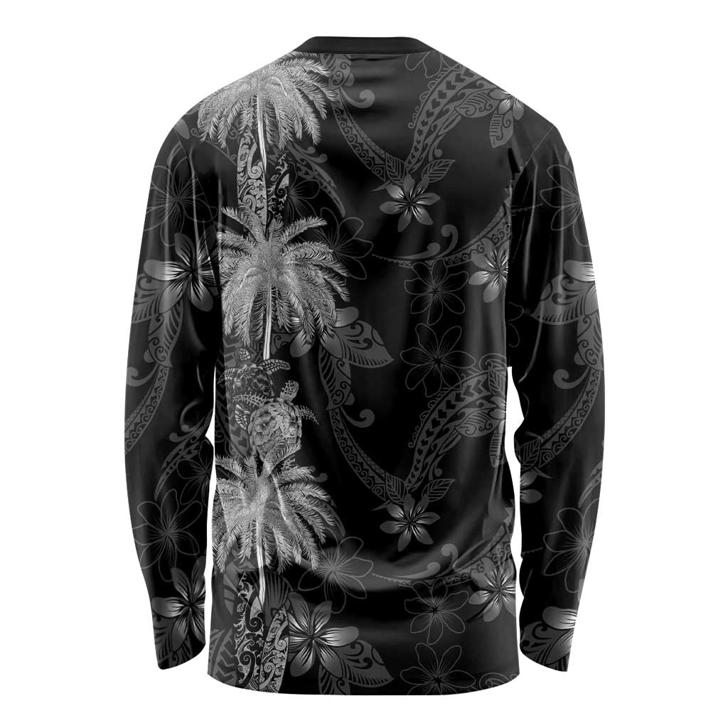 Hawaiian Honu And Surfboards Long Sleeve Shirt Silver Style LT05 - Polynesian Pride