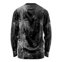 Hawaiian Honu And Surfboards Long Sleeve Shirt Silver Style LT05 - Polynesian Pride
