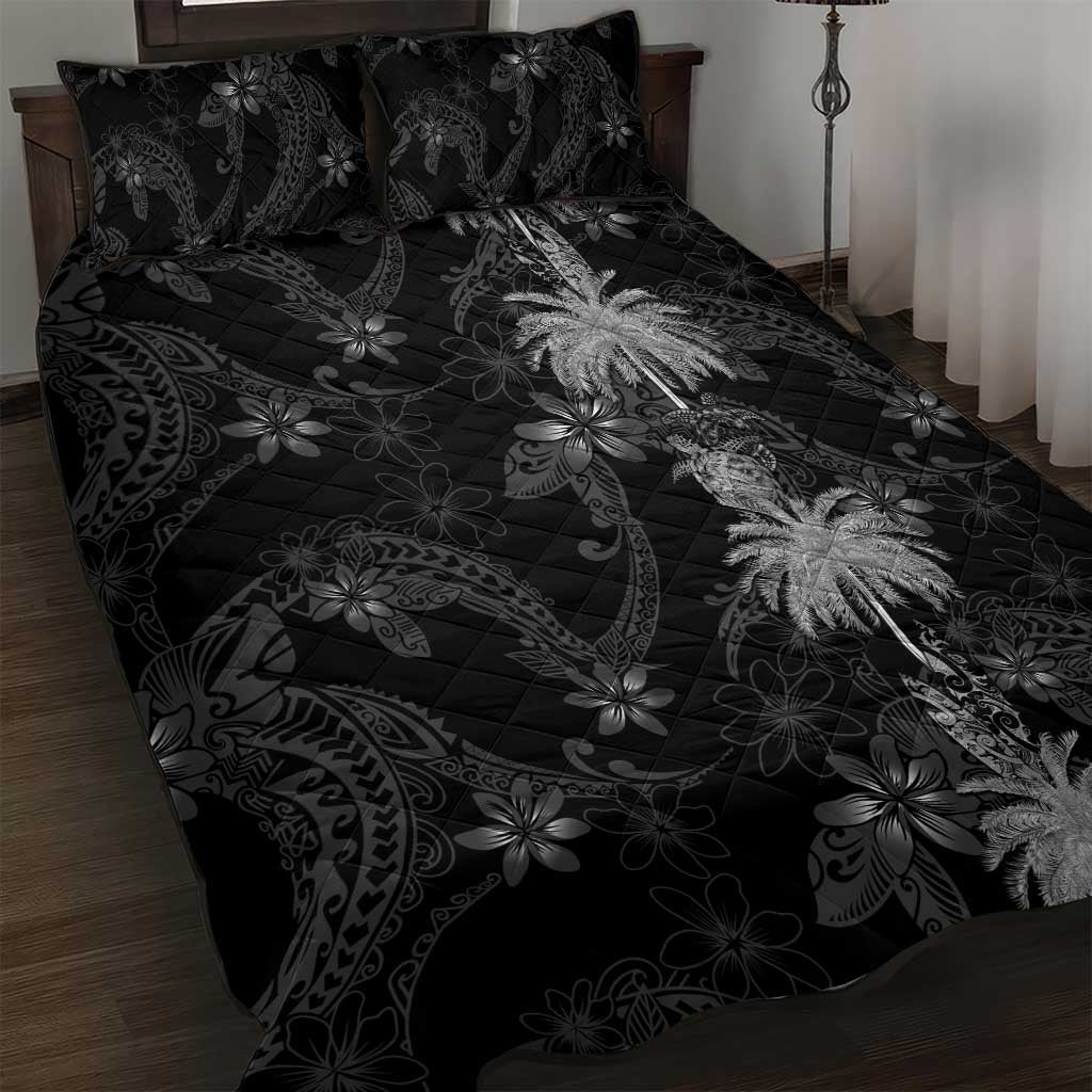 Hawaiian Honu And Surfboards Quilt Bed Set Silver Style LT05 Silver - Polynesian Pride