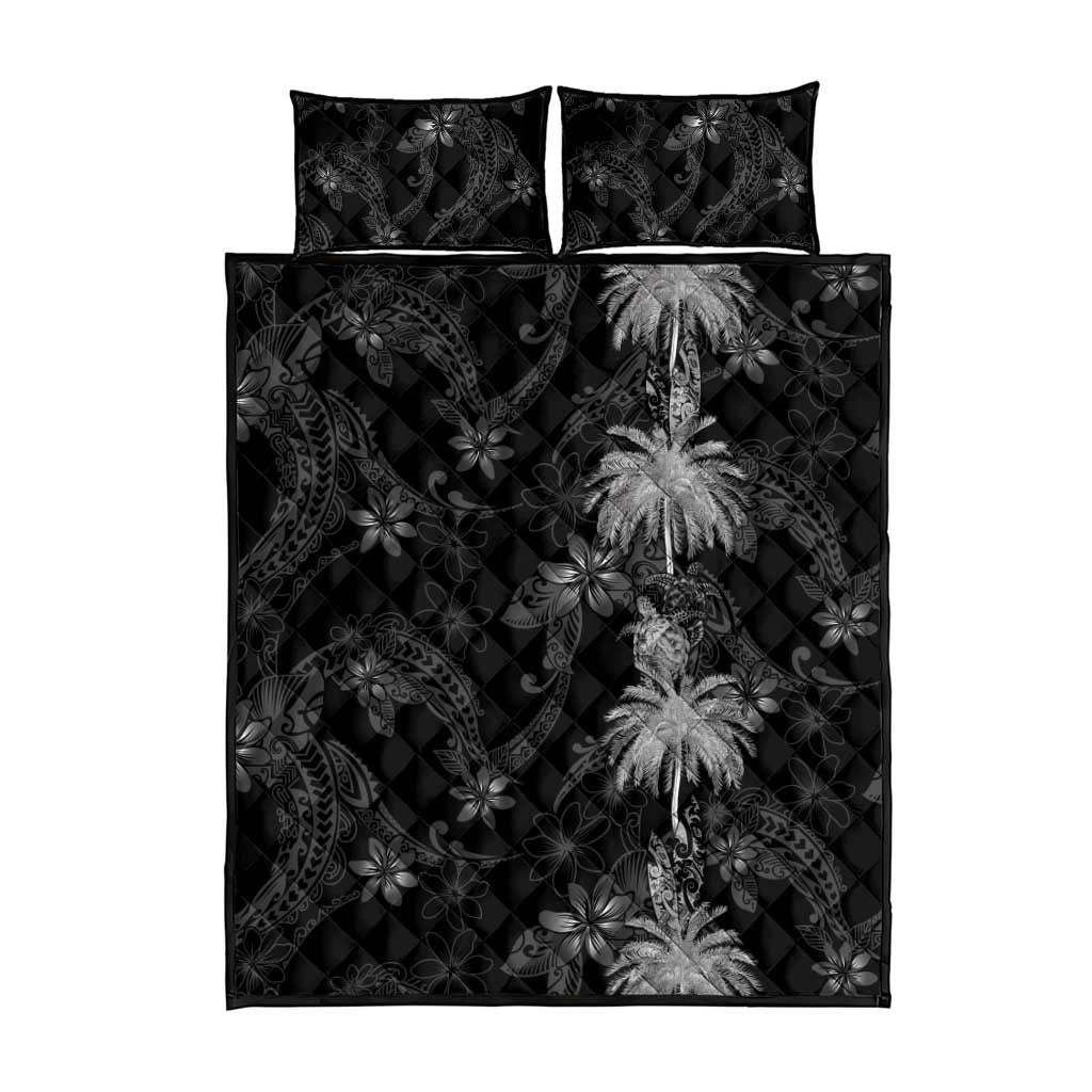 Hawaiian Honu And Surfboards Quilt Bed Set Silver Style LT05 - Polynesian Pride