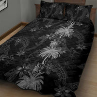 Hawaiian Honu And Surfboards Quilt Bed Set Silver Style LT05 - Polynesian Pride