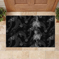 Hawaiian Honu And Surfboards Rubber Doormat Silver Style LT05 Silver - Polynesian Pride