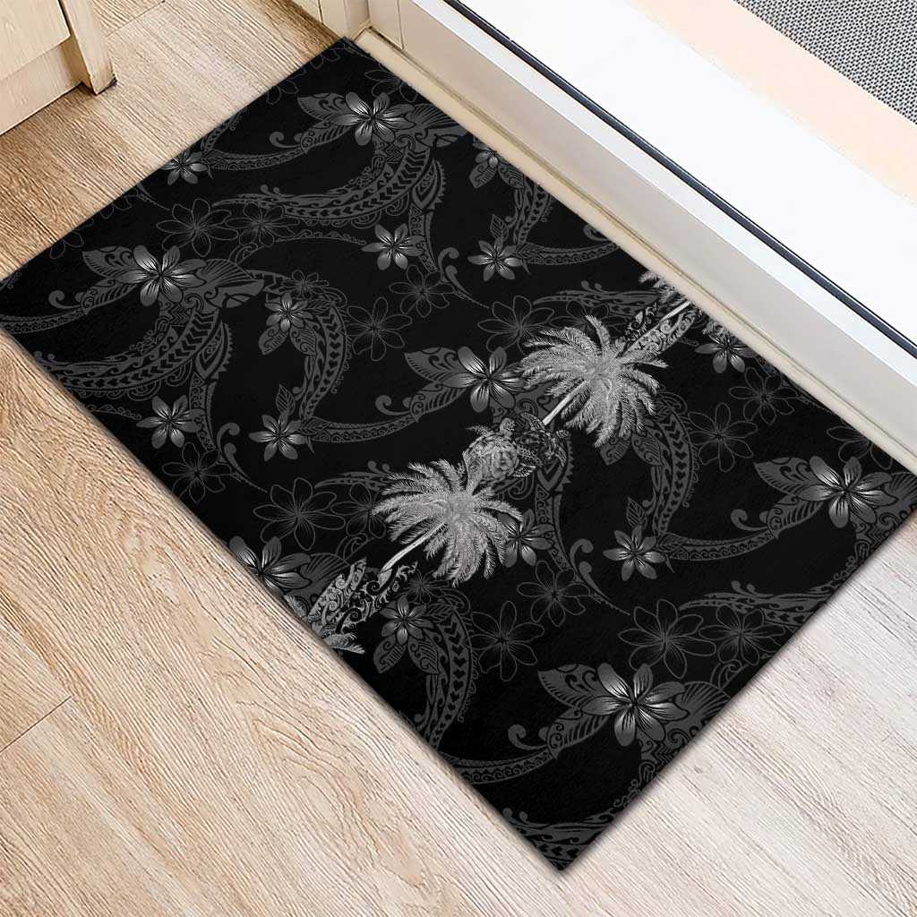 Hawaiian Honu And Surfboards Rubber Doormat Silver Style LT05 - Polynesian Pride