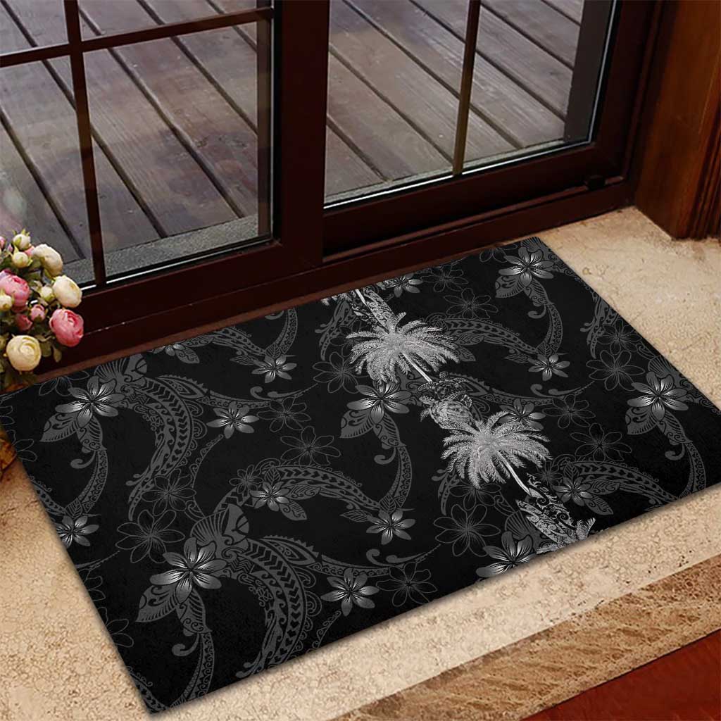 Hawaiian Honu And Surfboards Rubber Doormat Silver Style LT05 - Polynesian Pride