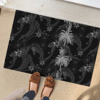 Hawaiian Honu And Surfboards Rubber Doormat Silver Style LT05 - Polynesian Pride