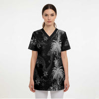 Hawaiian Honu And Surfboards Scrub Top Silver Style LT05 - Polynesian Pride