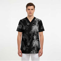 Hawaiian Honu And Surfboards Scrub Top Silver Style LT05 - Polynesian Pride