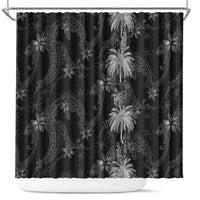 Hawaiian Honu And Surfboards Shower Curtain Silver Style LT05 Silver - Polynesian Pride