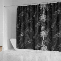 Hawaiian Honu And Surfboards Shower Curtain Silver Style LT05 - Polynesian Pride