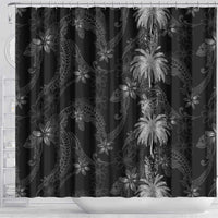 Hawaiian Honu And Surfboards Shower Curtain Silver Style LT05 - Polynesian Pride