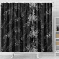 Hawaiian Honu And Surfboards Shower Curtain Silver Style LT05 - Polynesian Pride