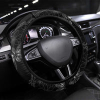 Hawaiian Honu And Surfboards Steering Wheel Cover Silver Style LT05 Universal Fit Silver - Polynesian Pride