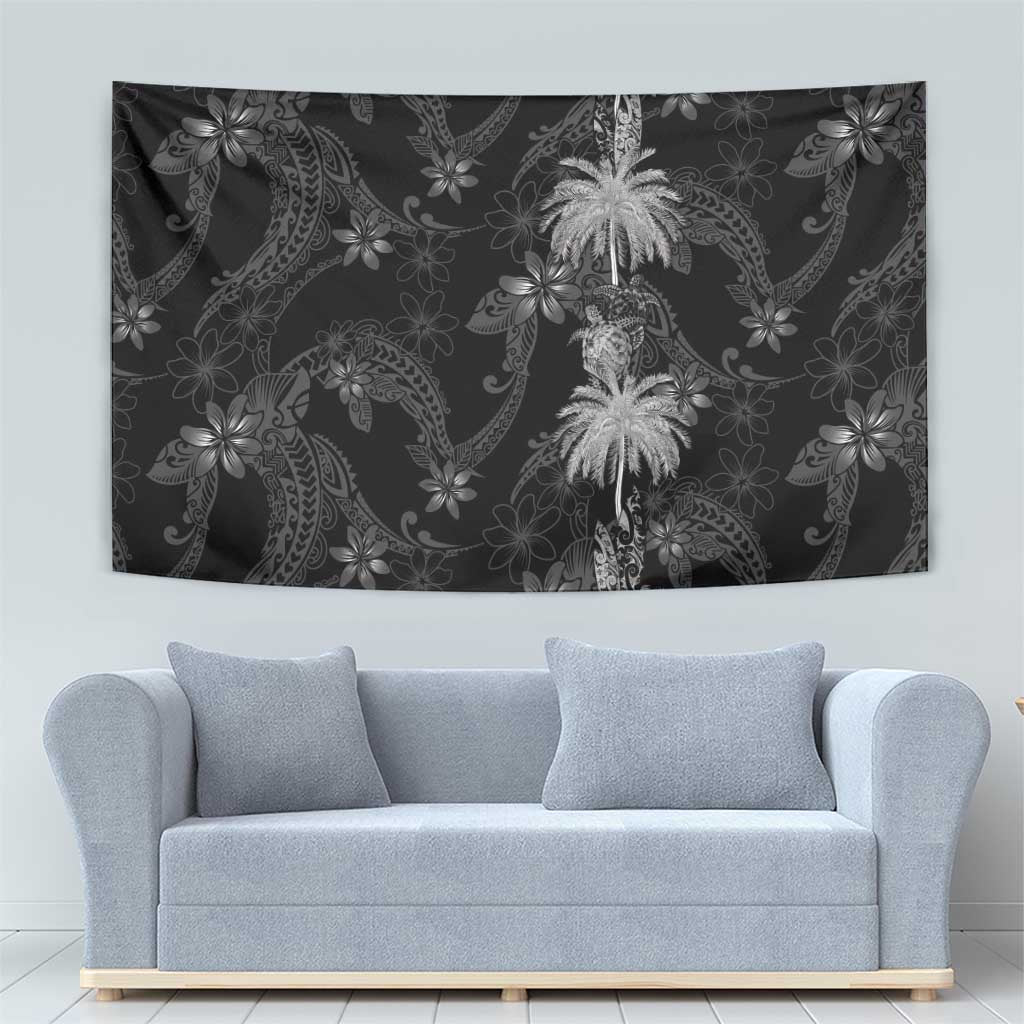 Hawaiian Honu And Surfboards Tapestry Silver Style LT05 - Polynesian Pride