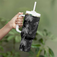 Hawaiian Honu And Surfboards Tumbler With Handle Silver Style LT05 - Polynesian Pride