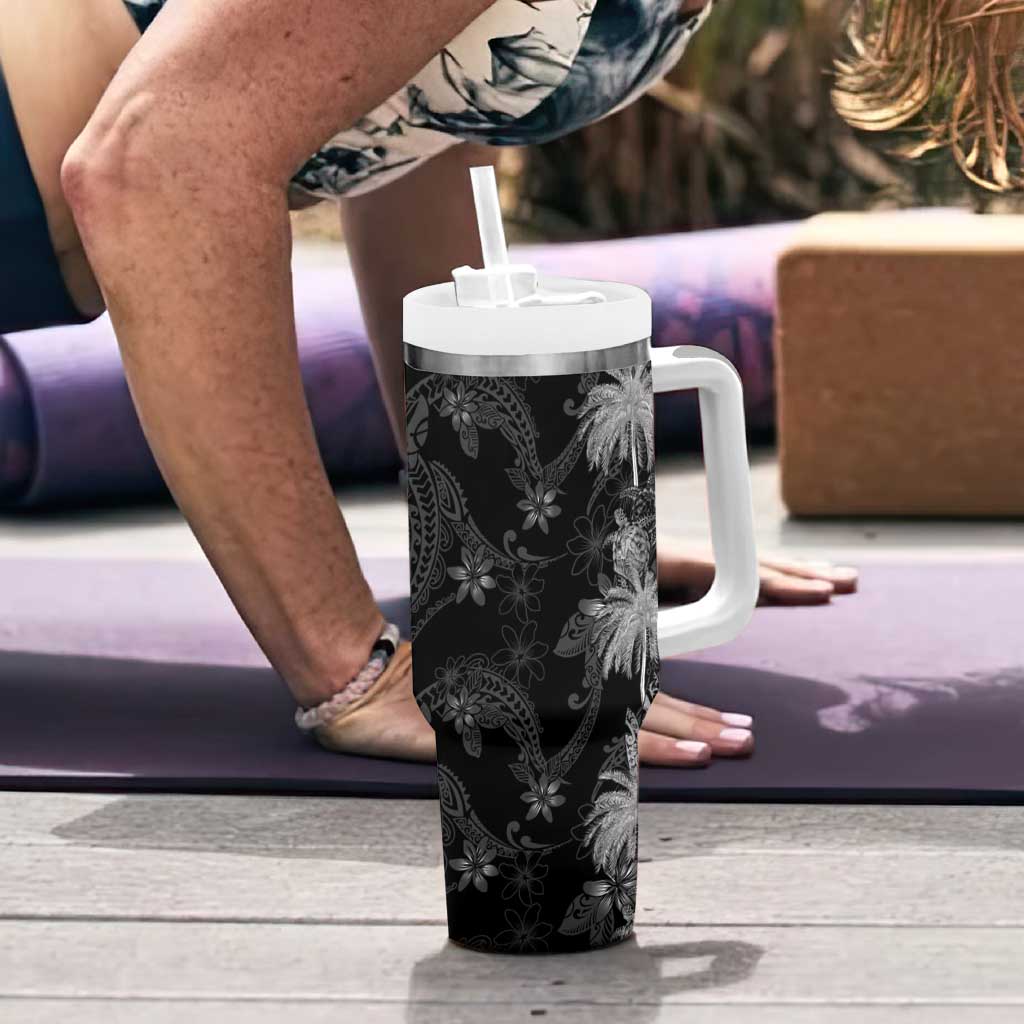 Hawaiian Honu And Surfboards Tumbler With Handle Silver Style LT05 - Polynesian Pride