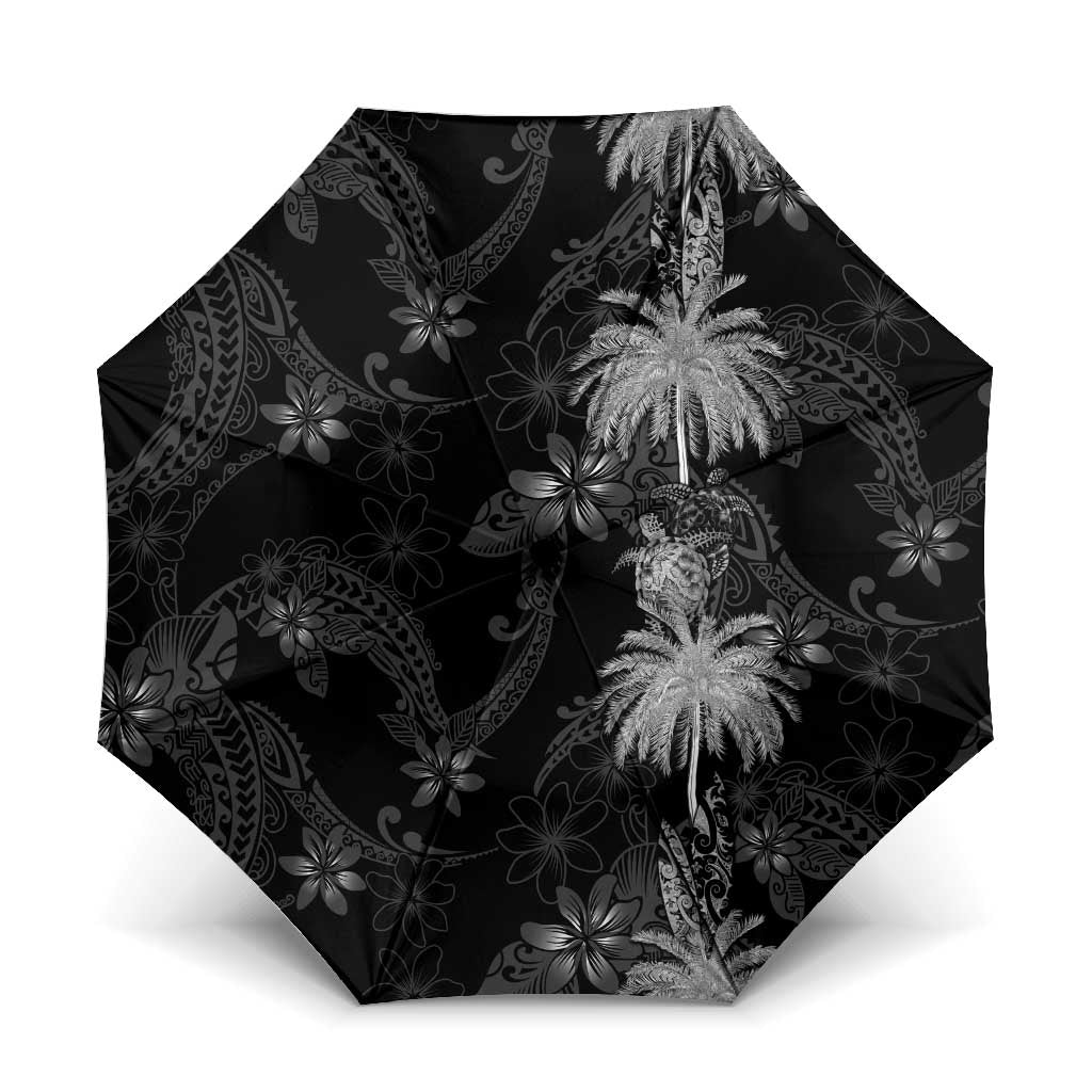 Hawaiian Honu And Surfboards Umbrella Silver Style LT05 One Size Folded 11.42 inch Opened Diameter 37.4 inch Silver - Polynesian Pride