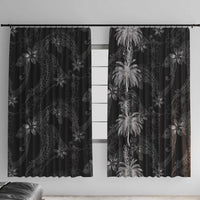 Hawaiian Honu And Surfboards Window Curtain Silver Style LT05 With Hooks Silver - Polynesian Pride
