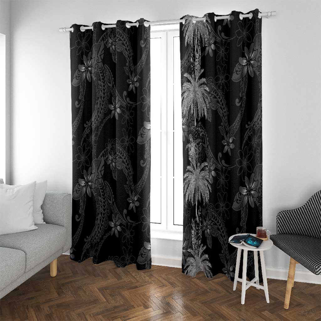 Hawaiian Honu And Surfboards Window Curtain Silver Style LT05 With Grommets Silver - Polynesian Pride