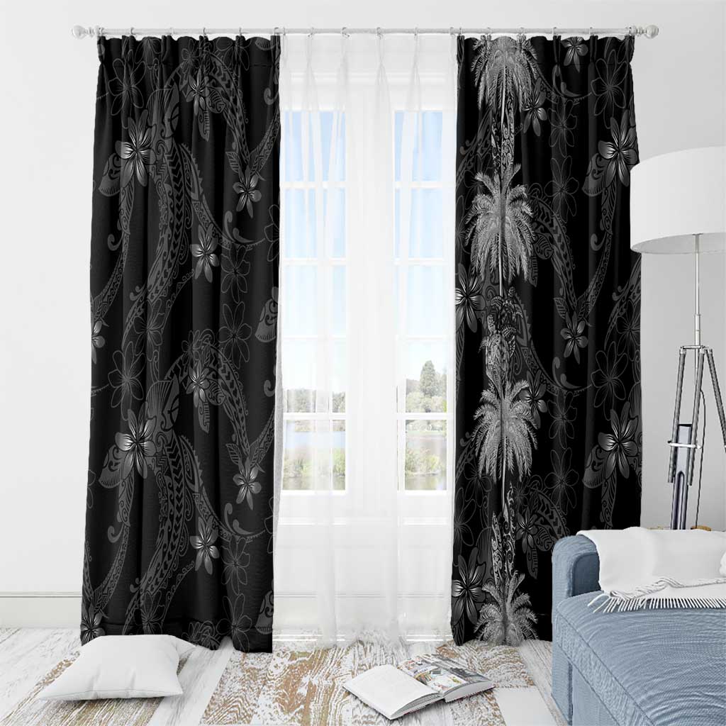 Hawaiian Honu And Surfboards Window Curtain Silver Style LT05 - Polynesian Pride