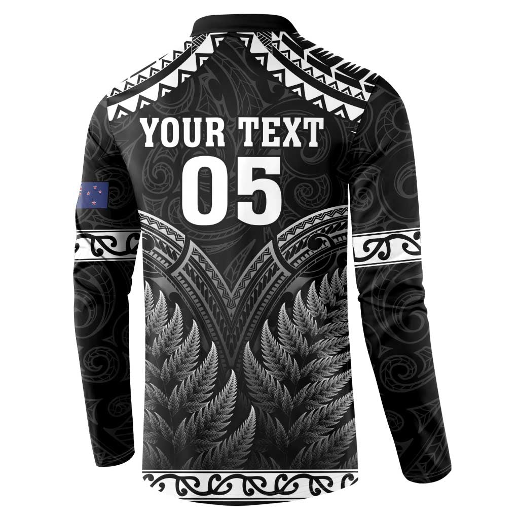 Custom New Zealand Maori Tiki Rugby Button Sweatshirt Go Aotearoa Maori Pattern LT05 - Polynesian Pride