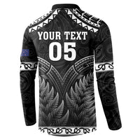 Custom New Zealand Maori Tiki Rugby Button Sweatshirt Go Aotearoa Maori Pattern LT05 - Polynesian Pride