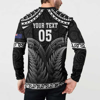 Custom New Zealand Maori Tiki Rugby Button Sweatshirt Go Aotearoa Maori Pattern LT05 - Polynesian Pride