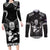 Custom New Zealand Maori Tiki Rugby Couples Matching Long Sleeve Bodycon Dress and Long Sleeve Button Shirt Go Aotearoa Maori Pattern