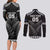 Custom New Zealand Maori Tiki Rugby Couples Matching Long Sleeve Bodycon Dress and Long Sleeve Button Shirt Go Aotearoa Maori Pattern