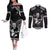 Custom New Zealand Maori Tiki Rugby Couples Matching Off The Shoulder Long Sleeve Dress and Long Sleeve Button Shirt Go Aotearoa Maori Pattern