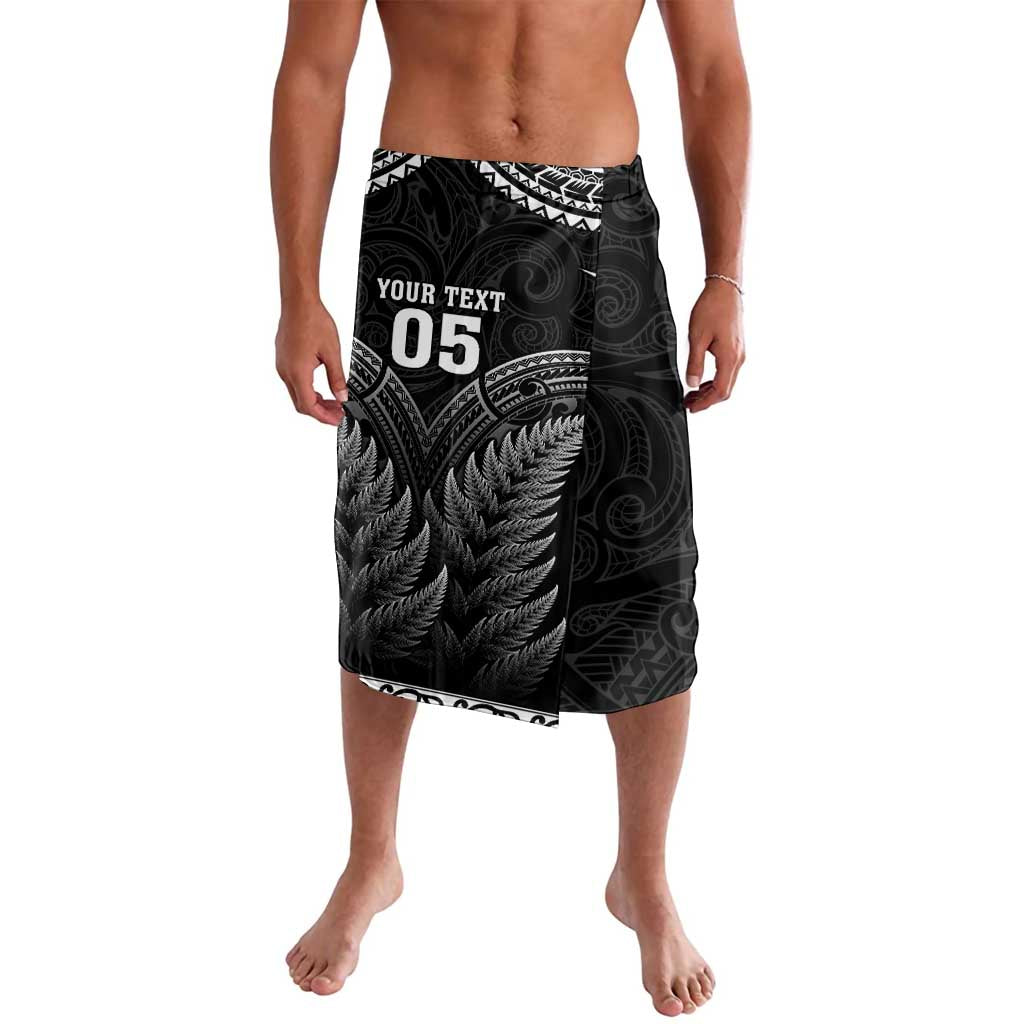 Custom New Zealand Maori Tiki Rugby Lavalava Go Aotearoa Maori Pattern LT05 Black - Polynesian Pride