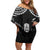 Custom New Zealand Maori Tiki Rugby Off Shoulder Short Dress Go Aotearoa Maori Pattern