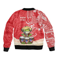 Personalized Puerto Rico Bomber Jacket Coqui Frog With Polynesian Pattern LT05 - Polynesian Pride