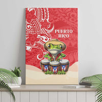 Puerto Rico Canvas Wall Art Coqui Frog With Polynesian Pattern LT05 - Polynesian Pride