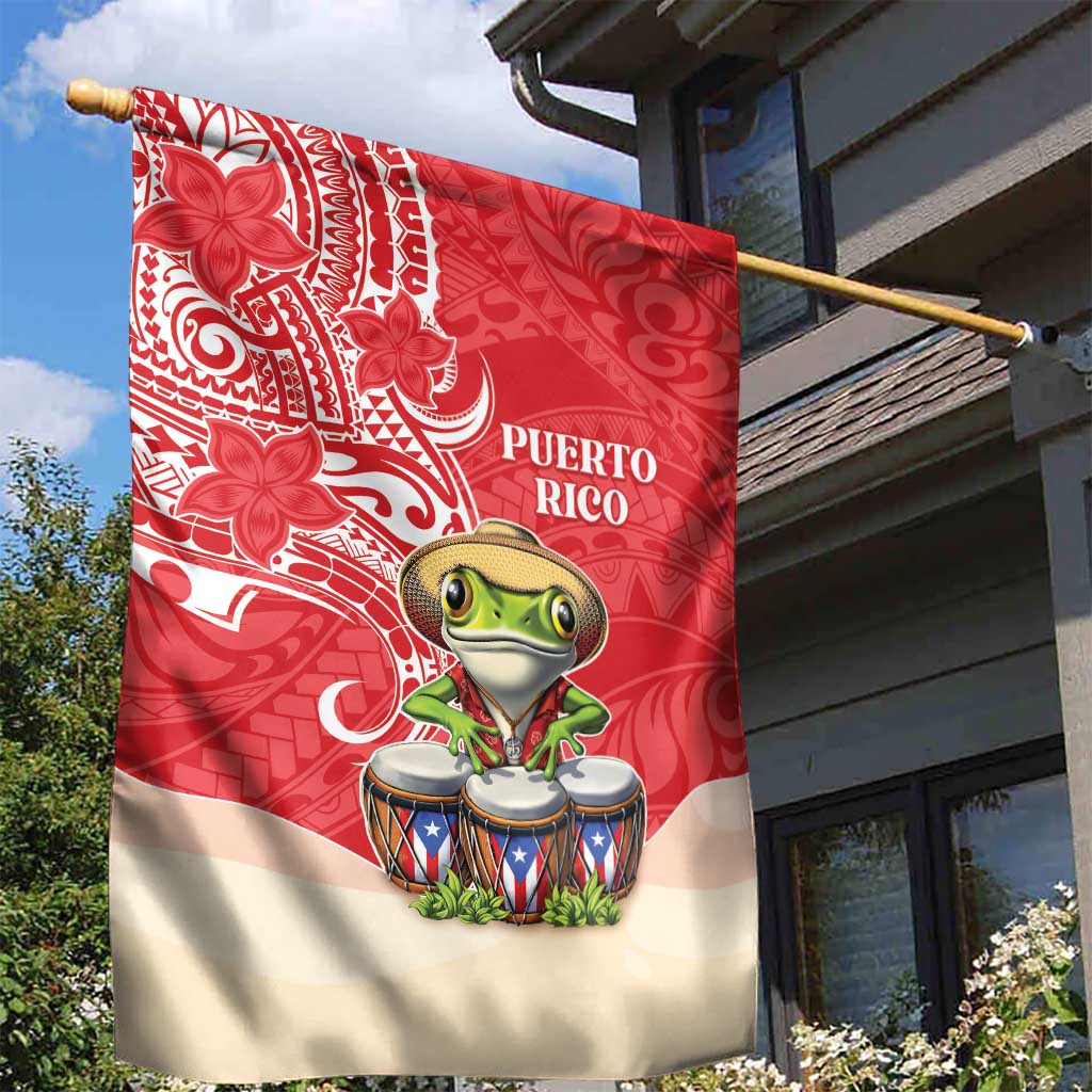 Puerto Rico Garden Flag Coqui Frog With Polynesian Pattern LT05 - Polynesian Pride