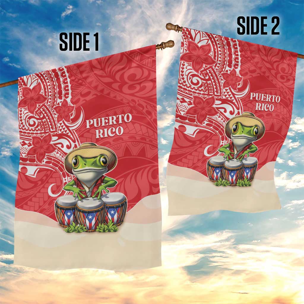 Puerto Rico Garden Flag Coqui Frog With Polynesian Pattern LT05 - Polynesian Pride