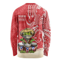 Personalized Puerto Rico Long Sleeve Shirt Coqui Frog With Polynesian Pattern LT05 - Polynesian Pride
