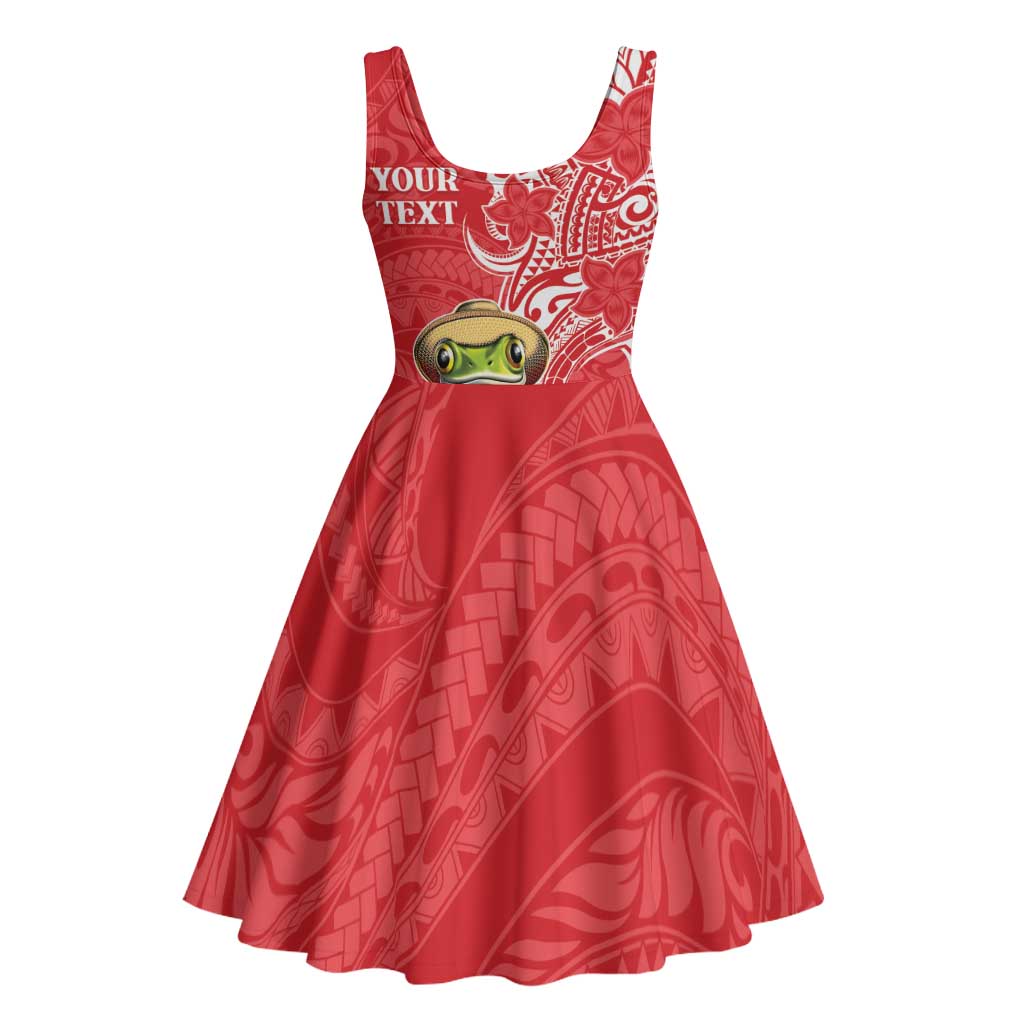Personalized Puerto Rico Midi Dress Coqui Frog With Polynesian Pattern LT05 - Polynesian Pride