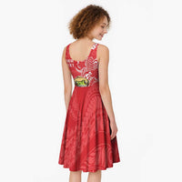 Personalized Puerto Rico Midi Dress Coqui Frog With Polynesian Pattern LT05 - Polynesian Pride