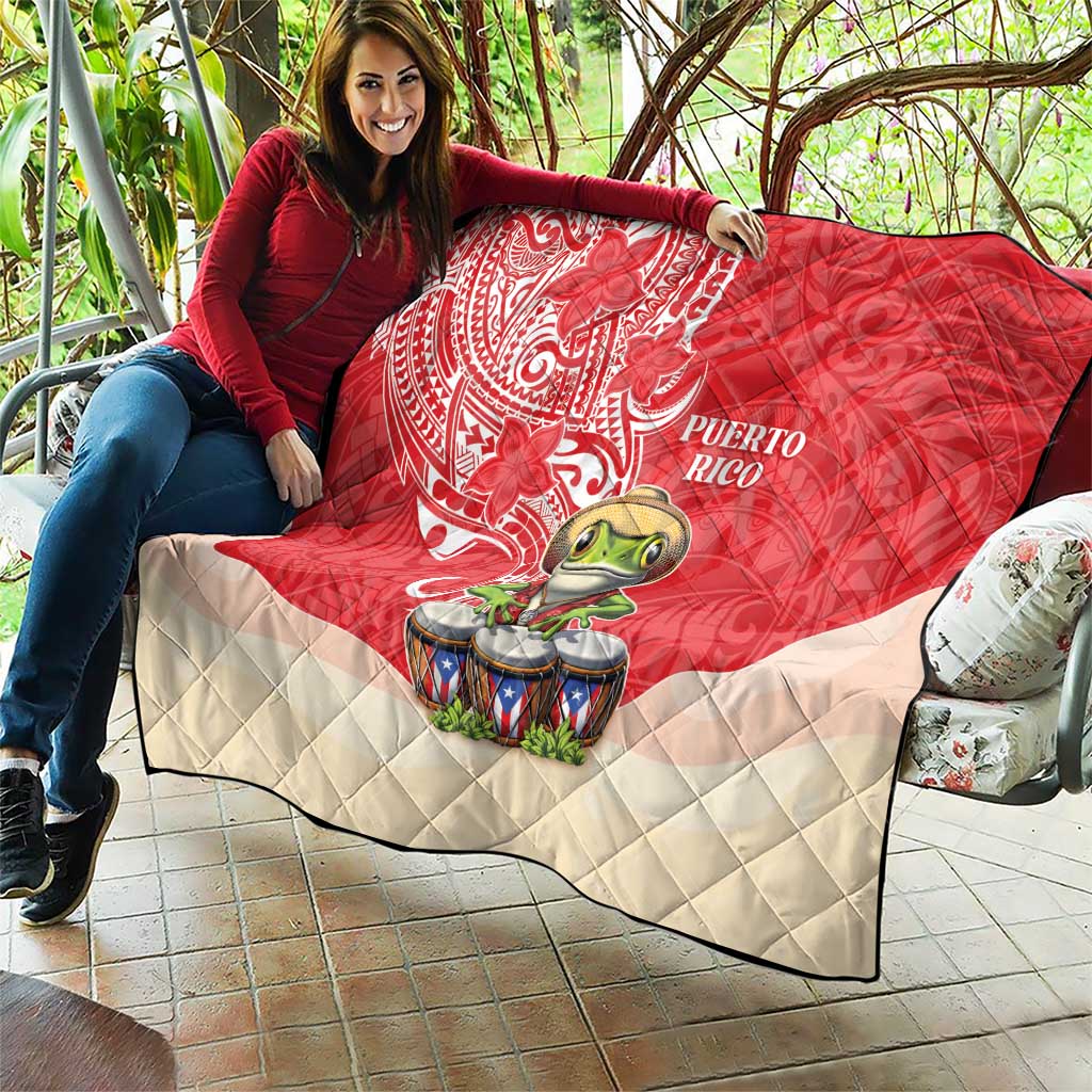 Puerto Rico Quilt Coqui Frog With Polynesian Pattern LT05 - Polynesian Pride