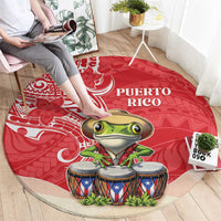 Puerto Rico Round Carpet Coqui Frog With Polynesian Pattern LT05 - Polynesian Pride