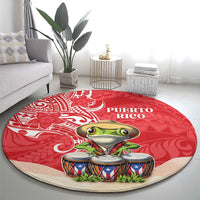 Puerto Rico Round Carpet Coqui Frog With Polynesian Pattern LT05 - Polynesian Pride