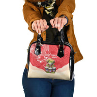 Puerto Rico Shoulder Handbag Coqui Frog With Polynesian Pattern LT05 One Size Red - Polynesian Pride
