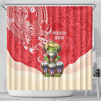 Puerto Rico Shower Curtain Coqui Frog With Polynesian Pattern LT05 - Polynesian Pride