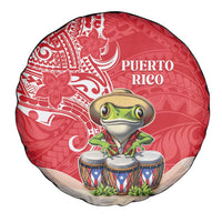 Puerto Rico Spare Tire Cover Coqui Frog With Polynesian Pattern LT05 - Polynesian Pride