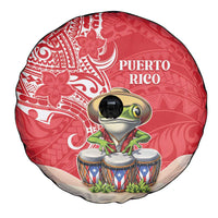 Puerto Rico Spare Tire Cover Coqui Frog With Polynesian Pattern LT05 - Polynesian Pride