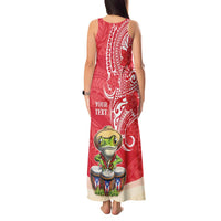 Personalized Puerto Rico Tank Maxi Dress Coqui Frog With Polynesian Pattern LT05 - Polynesian Pride